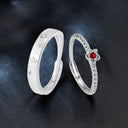 S925 Sterling Silver "Little Prince's Rose" Couple Rings, Korean-Style Niche Open Bands - Valentine's Day Gift