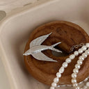 Niche Design Swallow Brooch - Light Luxury High-End Stainless Steel Pin, Fashion Versatile Clothing Accessory for Women