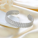 Hot Selling Wholesale C-Shaped Open Bracelet - Fashion Minimalist Light Luxury Checkered Oil-Pressed Bangle