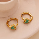 Best Selling Butterfly Earrings, 18K Gold Enamel Resin Oil Drip Hoops, Stainless Steel & Titanium Steel Fashion Versatile Jewelry for Women