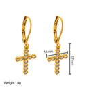 Wholesale Stainless Steel Jewelry Set - Exquisite Cross Design, Electroplated Craft, Light Luxury Versatile Bracelets & Earrings with Premium Feel