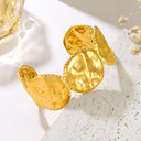 Wholesale Thickened Women's Open Fashion Temperament Cloud Pattern Bracelets & Stainless Steel Minimalist Matte Vintage-Style Bracelets (Fade-Resistant)