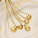 INS Vibe High-End Stainless Steel Necklace - Irregular Collarbone Chain with Sparkling Heart Zircon Pendant