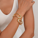 Niche Design Fashion Hollow Bracelet for Women - Asymmetrical Geometric Plain Ring Encircling Wristband