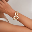 Fashion Hollow Bracelet - Asymmetrical Different-Sized Rings Wristband, Niche Design Geometric Plain Ring Bracelet for Women