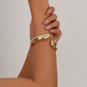 Irregular Water - Drop Embracing Double - Layer Hollow Bracelet for Women - Light Luxury, Fashionable Wristband