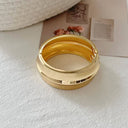 Niche Design Metallic Shiny Open Bracelet - Exaggerated yet Minimalist, Light Luxury Versatile Wristband