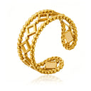 Fashionable Retro-Chic Open Ring - Stainless Steel High Color-Retention Premium Jewelry