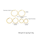INS Style Titanium Steel Earrings for Women - Light Luxury Gold Oversized Hoops, High-End Minimalist Cool-Tone Design, Non-Fading