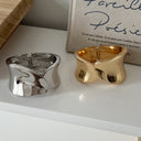 Spring - style Gold - plated Bracelet, Exaggerated and Luxurious with a Sense of High - end, Personalized Wide - faced Metal Bracelet, Electroplated Shiny Alloy Jewelry for Summer