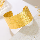 European & American Bold Leaf Texture Open Bracelets & Minimalist Fashion Cool-Tone Bangles - Niche Light Luxury Premium Jewelry