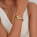 Niche Design Metal Geometric Shiny Water Drop Encircling Bracelet - Retro Ins Minimalist, Light Luxury, High-End & Exquisite