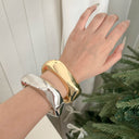Metallic Shiny Irregular Open Bracelet - Fashionable & Elegant Wristband, Stylish & Versatile Jewelry for Women