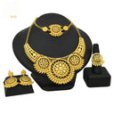 Wholesale 24K Gold Bridal Jewelry 4-Piece Set for Nigeria & Dubai, Necklace Earrings Bracelet Ring