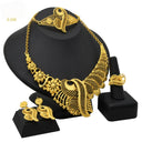 Wholesale 24K Gold Bridal Jewelry 4-Piece Set for Nigeria & Dubai, Necklace Earrings Bracelet Ring