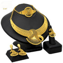 Wholesale 24K Gold Bridal Jewelry 4-Piece Set for Nigeria & Dubai, Necklace Earrings Bracelet Ring