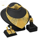 Wholesale 24K Gold Bridal Jewelry 4-Piece Set for Nigeria & Dubai, Necklace Earrings Bracelet Ring