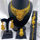 24K Gold Plated Jewelry Set, Bridal Necklace Earrings Ring Bracelet for Middle East, Dubai, India & Nigeria, Wholesale