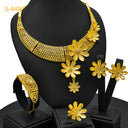 Factory Spot Wholesale European & American Fashion Jewelry 4-Piece Set, Necklace Earrings Bracelet Ring for Middle East & Dubai