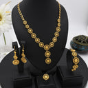 Dropshipping Bridal Jewelry Set for Dubai Middle East, Factory Direct Sale Women's Necklace Earrings Ring Bracelet