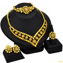 24K Dubai Gold Jewelry Set, Trendy Style for Europe, America & Africa, 4-Piece Jewelry with Earrings, Factory In-Stock Wholesale