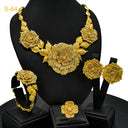 Factory Spot Wholesale European & American Fashion Jewelry 4-Piece Set, Necklace Earrings Bracelet Ring for Middle East & Dubai