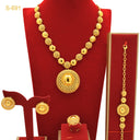 Cross-Border Bridal Beaded 4-Piece Jewelry Set, Nigerian Women's Necklace Earrings Ring Bracelet, In-Stock Wholesale