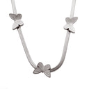 Stainless Steel Sweater Chain, 18K Gold-Plated Versatile Collarbone Chain, French-Style Golden Butterfly Titanium Steel Necklace