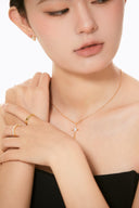 Niche Textured Cross Sterling Silver Necklace - Zircon-Accented Two-Tone Design, Religious Statement Jewelry for Women