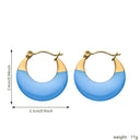 INS Style Stud Earrings, Colorful Chubby U-Shaped Hoops with Enamel & Resin, Titanium Steel Jewelry (Wholesale) for Women