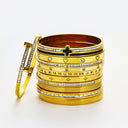 Light Luxury Zircon Gold Titanium Steel Bracelet - Vintage, Fashionable & Versatile