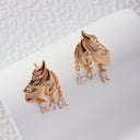 Niche Leaf-Inspired Sterling Silver Earrings - Zircon-Detailed Dangle Design, Elegant Statement Jewelry for Women