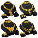 24K Dubai Gold Jewelry Set, Trendy Style for Europe, America &amp; Africa, 4-Piece Jewelry with Earrings, Factory In-Stock Wholesale