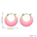 INS Style Stud Earrings, Colorful Chubby U-Shaped Hoops with Enamel & Resin, Titanium Steel Jewelry (Wholesale) for Women