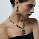 Artisan Crafted Vintage Gold & Black Bohemian Jewelry Collection - Unique Ethnic-Inspired Necklaces, Bracelet, Earrings for Fashion-Forward Women