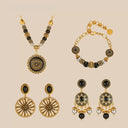 Artisan Crafted Vintage Gold & Black Bohemian Jewelry Collection - Unique Ethnic-Inspired Necklaces, Bracelet, Earrings for Fashion-Forward Women