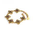 Niche Celtic Knot Gold-Tone Jewelry Set with Blue Crystals - Retro Elegant Design, Statement Jewelry for Women