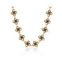 Niche Celtic Knot Gold-Tone Jewelry Set with Blue Crystals - Retro Elegant Design, Statement Jewelry for Women