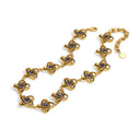 Niche Celtic Knot Gold-Tone Jewelry Set with Blue Crystals - Retro Elegant Design, Statement Jewelry for Women