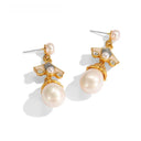 Niche Art Deco Pearl & Enamel Gold-Tone Jewelry Set - Retro Elegant Design, Statement Jewelry for Women