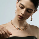 Niche Art Deco Pearl & Enamel Gold-Tone Jewelry Set - Retro Elegant Design, Statement Jewelry for Women