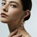 Niche Art Deco Pearl & Enamel Gold-Tone Jewelry Set - Retro Elegant Design, Statement Jewelry for Women