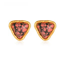 Niche Pink Turquoise Gold-Tone Jewelry Set - Retro Elegant Design, Statement Jewelry for Women