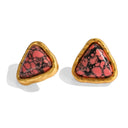 Niche Pink Turquoise Gold-Tone Jewelry Set - Retro Elegant Design, Statement Jewelry for Women