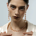 Boho Floral Pearl Jewelry Set - Gold-Tone Romantic Elegant Statement Jewelry for Women, Versatile Fashion Accessory