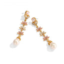 Boho Floral Pearl Jewelry Set - Gold-Tone Romantic Elegant Statement Jewelry for Women, Versatile Fashion Accessory