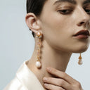 Boho Floral Pearl Jewelry Set - Gold-Tone Romantic Elegant Statement Jewelry for Women, Versatile Fashion Accessory