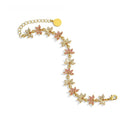 Boho Floral Pearl Jewelry Set - Gold-Tone Romantic Elegant Statement Jewelry for Women, Versatile Fashion Accessory