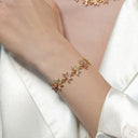 Boho Floral Pearl Jewelry Set - Gold-Tone Romantic Elegant Statement Jewelry for Women, Versatile Fashion Accessory