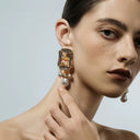 Niche Shell Pearl Gold-Tone Jewelry Set - Retro Elegant Design, Statement Jewelry for Women